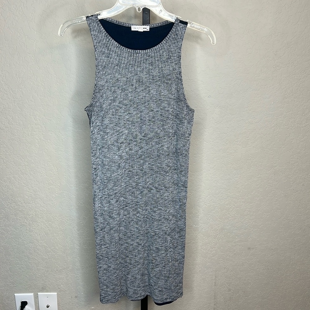 210 - Rag & Bone EUC Sleeveless Sweater Dress Navy Gray, Size Medium